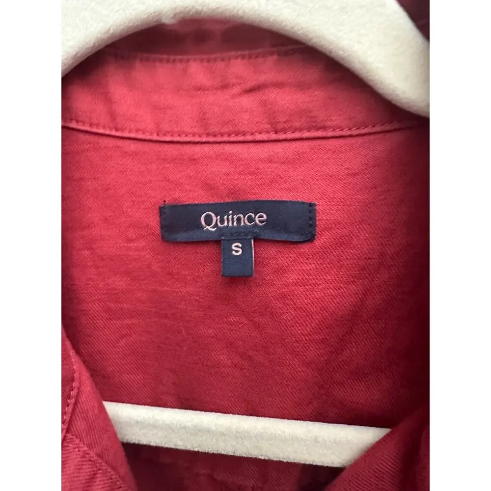 Quince Women Linen/Organic Cotton Utility Jumpsuit Overall Terracotta Sz S